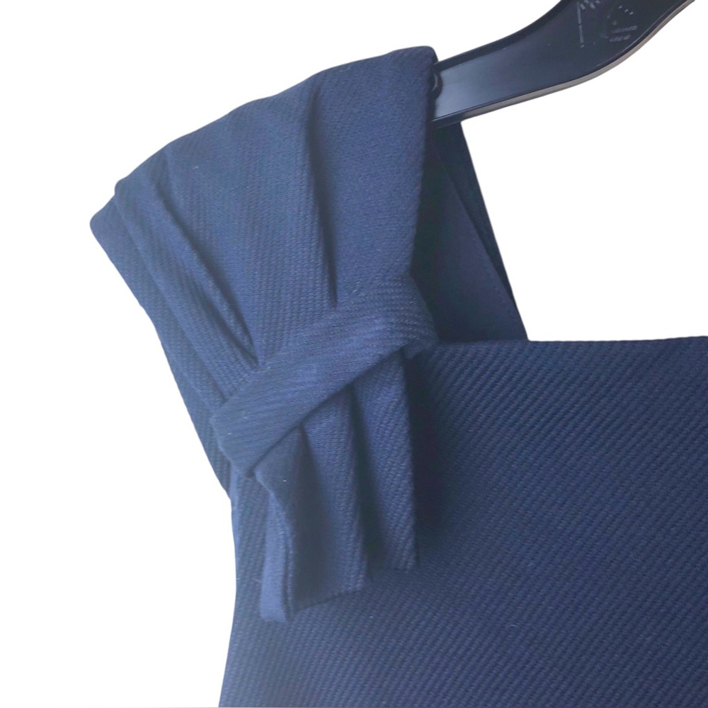 Mango Suit Navy Blue Sheath Corporate Dress Zips Lined Knee Length Size M/8 NEW - Picture 8 of 15